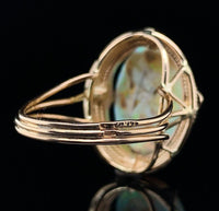 14k Rose Gold Handwrought Ring with a Large 6.05 Carat Australian Opal (#J6577)
