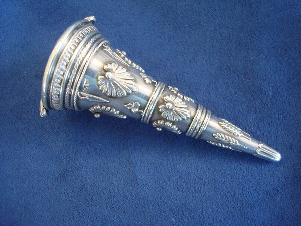 English Sterling Silver Tussie Mussie Posey Posy Holder with Jaws C1874 (#J1201)