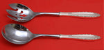 Lace Point by Lunt Sterling Silver Salad Serving Set 2 Piece Custom Made HHWS