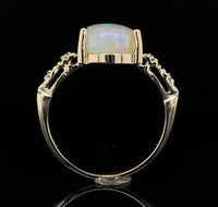 14k White Gold 3.97 Carat Australian Genuine Natural Opal Ring Size 7.25 #J6575