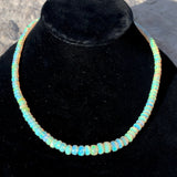 63 Carat Strand Genuine Natural Opal Beads 17.25" Long 14k Gold Clasp (#J6582)