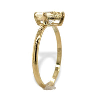 18k Gold Solitaire Ring with Fancy Shield Shaped 1.04ct Yellow Sapphire (#7223)