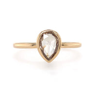 14k Yellow Gold .57ct Rose Cut Champagne Genuine Natural Diamond Ring (#J6022)