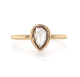 14k Yellow Gold .57ct Rose Cut Champagne Genuine Natural Diamond Ring (#J6022)