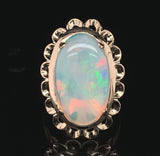 12k Yellow Gold 4.82 Carat Genuine Natural Australian Opal Ring 5.75 (#J7490)