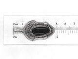 Sterling Kalo Black Onyx Pendant Handwrought by Bjarne Axness (#J6849)