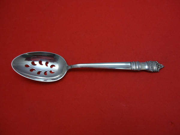 Danish Baroque by Towle Sterling Silver Serving Spoon Pierced 9-Hole 8 5/8" Orig