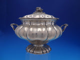 Peruvian 800 Silver Fluted Covered Casserole Dish with Cabbage Finial (#4220)