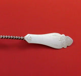 Duhme Sterling Silver Serving Spoon #1 Twist handle Bright-cut 8 1/2"