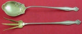 Canterbury by Towle Sterling Silver Lettuce Set 2-Piece Gold Washed 9" Serving