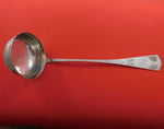 German .800 Silver Soup Ladle Bright-Cut Leaf Design Dated 1908 13" Serving