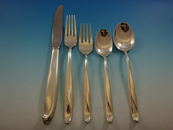 Silver Sculpture by R&B Sterling Flatware Set Service Mid-Century Modern 33 Pcs