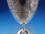 John Evans English Victorian Sterling Silver Goblet Fancy Engraved 6 1/4" #7932