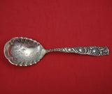 Trianon by Knowles Sterling Silver Preserve Spoon Bright-Cut 7" Serving Antique