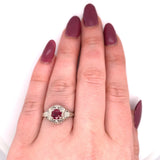 14k White Gold Art Deco .74ct Genuine Natural Ruby Filigree Ring (#J5619)