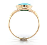 Antique 10k Rose Gold 3.29 Carat Genuine Natural Turquoise Ring Size 7. 5 #J6561