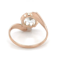 10k Rose Gold Victorian Genuine Natural Aquamarine Ring Size 5 Jewelry (#J6775)