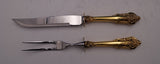 Grande Baroque Gold Accent by Wallace Sterling Steak Carving Set knife 11 1/8"
