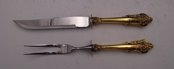 Grande Baroque Gold Accent by Wallace Sterling Steak Carving Set knife 11 1/8"