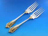 Grande Baroque Gold Accent by Wallace Sterling Silver Flatware for 12 Set 79 pcs