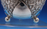 English Victorian Sterling Silver Candy Dish with Pie Crust Edge Ball Feet #7931