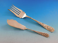 Rose by Stieff Sterling Silver Flatware Set for 12 Service 97 pc Repousse Dinner