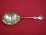 Duke of York by Whiting Sterling Silver Berry Spoon Gold Washed 8 7/8" Serving