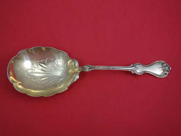 Duke of York by Whiting Sterling Silver Berry Spoon Gold Washed 8 7/8" Serving