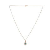 14k Rose Gold Brazilian .20ct Paraiba Genuine Tourmaline Diamond Pendant #J7433