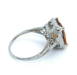 Deco 14k White Gold Filigree 2.88ct Genuine Natural Citrine Ring (#J4983)