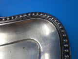 Austrian .812 Silver Tea Tray Beaded Border Applied Handles Engraved (#6006)