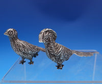 Vigueras Mexican Sterling Silver Salt Pepper Shaker Set 2pc Pheasants (#1666)