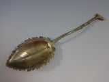 German 800 Silver Ice Cream Set Circa 1884 GW Vermeil In Fitted Box Leaf Branch