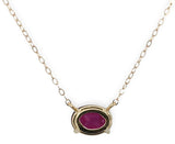 14k Yellow Gold Necklace with 1.80ct Genuine Natural Rhodolite Garnet (#J7602)