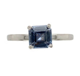 Platinum 1.03 Carat Ceylon Blue Genuine Natural Sapphire Solitaire Ring (#J7319)