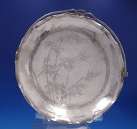 Chinese Export by Tackhing Sterling Silver Serving Plate w/handle Bamboo (#6923)