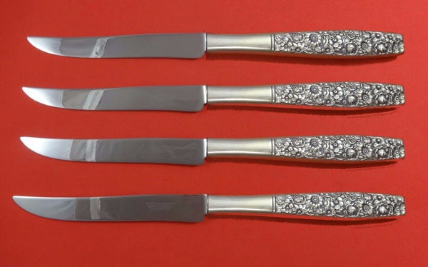 Contessina by Towle Sterling Silver Steak Knife Set 4pc Large Texas Sized Custom