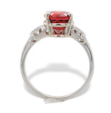 18k White Gold 3.53 Carat Spessartine Genuine Natural Garnet Ring 5.75 (#J7413)