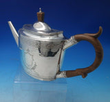 Solomon Hougham English Georgian Sterling Silver Tea Pot w/ Wood c.1796 (#5519)