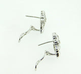 18k White Gold Genuine Natural Diamond Flower Earrings 1.2 Carats (#J1779)