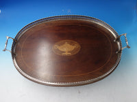 Beaded by Goodnow and Jenks Sterling Silver and Multi-Wood Tray 20 1/2" (#5590)