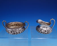 Repousse by Shiebler Sterling Silver Sugar and Creamer Set 2pc #1271 (#7869)