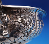 Charles Stuart Harris English Victorian Sterling Silver Bowl Oval Flowers #8424