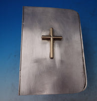 Allan Adler Sterling Silver Bible Cover Hinged Binding w/ 3-D Gilt Cross (#7382)