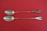Pattern Unknown by Shiebler Sterling Parfait Spoon Set GW w/mixed leaf 6 1/8"