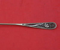 Dirksen Filigree Sterling Silver Olive Fork GW Long w/ Unusual Flower 7 3/4"