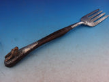 Joseph Heinrichs Sterling Silver Buffet Fork Bronze Rabbit 12 1/2" Arts & Crafts