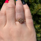 Victorian 10k Rose Gold Ring w/Rose Cut Genuine Natural Diamonds Size 7 (#J6603)