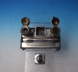 Silverplate Double Inkwell with Owls Glass Eyes 6 1/4" x 4 3/4" c.1910 (#5749)
