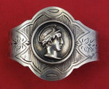 Medallion by Unknown Coin Silver Napkin Ring 2 1/2" x 1" .8 ozt.